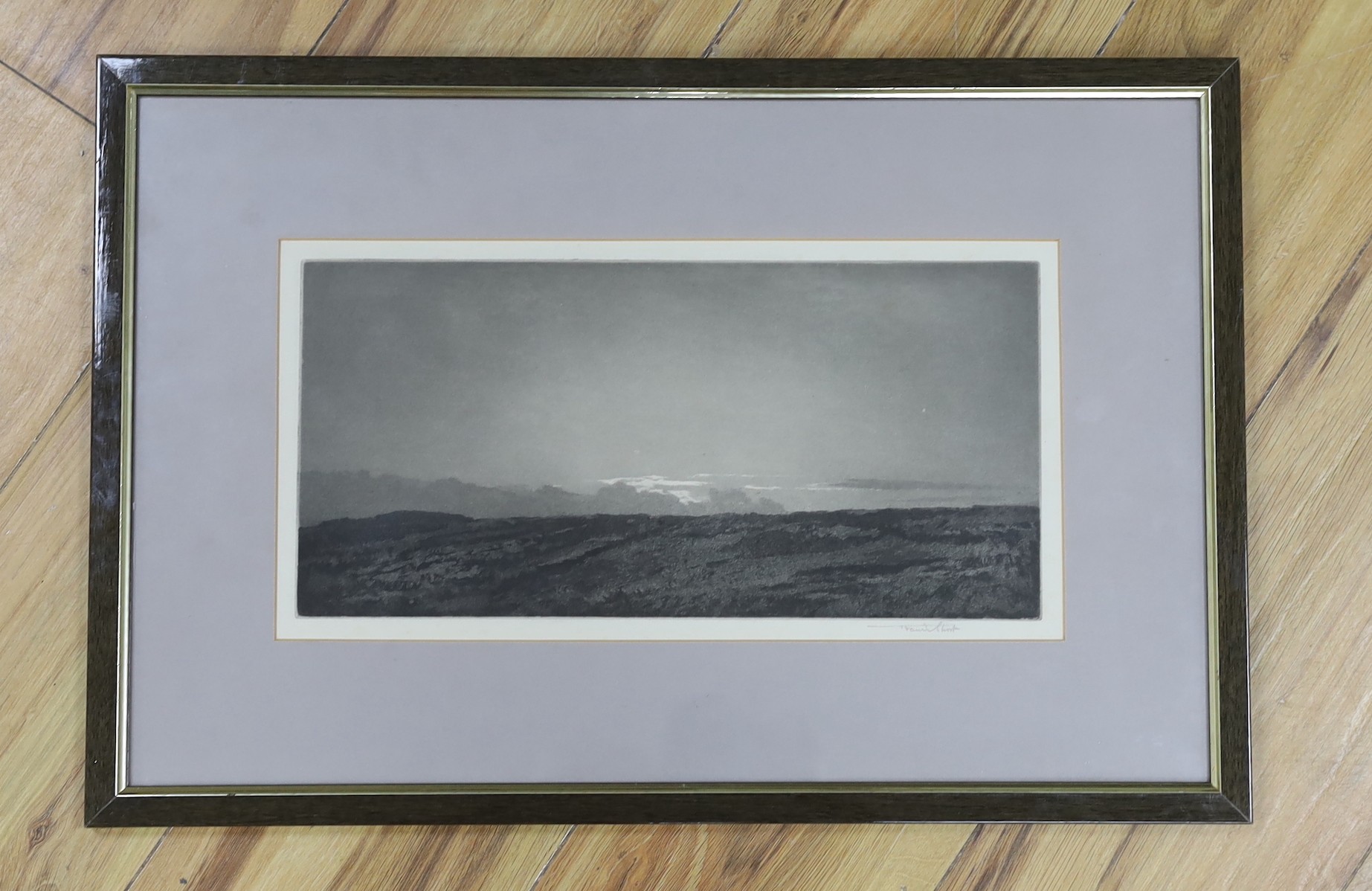 Frank Short (1857-1945), etching, 'Dawn', signed in pencil, 17 x 35.5cm